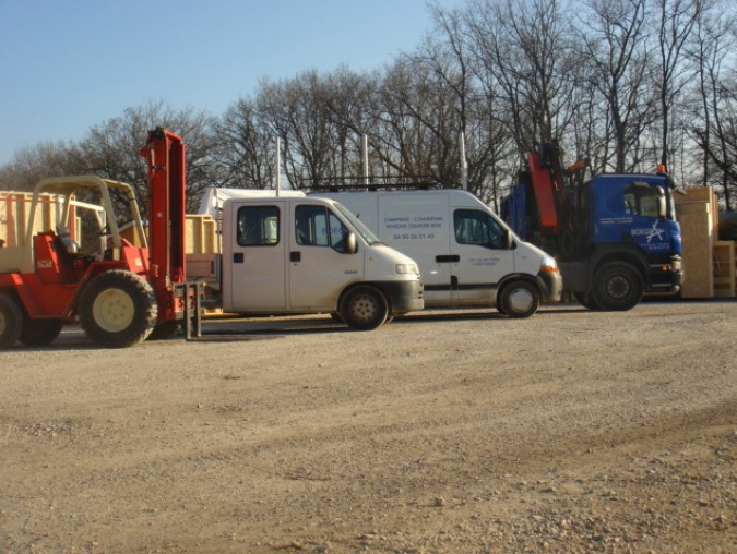 véhicule construction maison ossature bois sur pays de gex